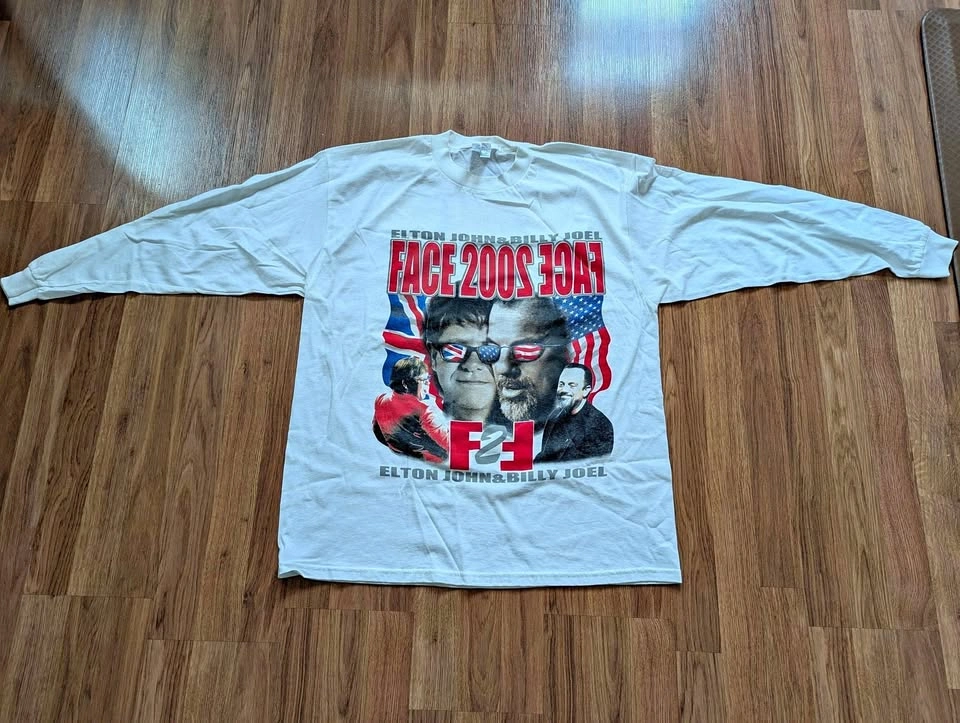 Billy Joel + Elton John, Face To Face 2002 Long Sleeve Shirt XL