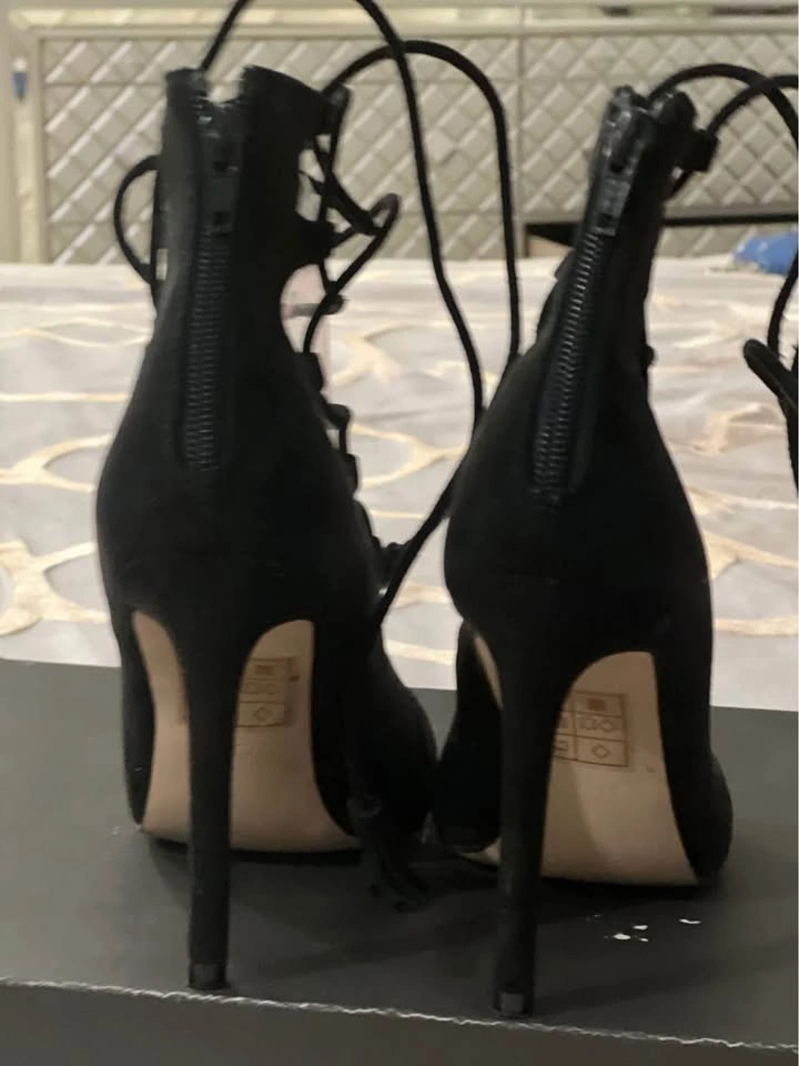 Aldo Black Suede Sandals Stiletto Heels - photo 4