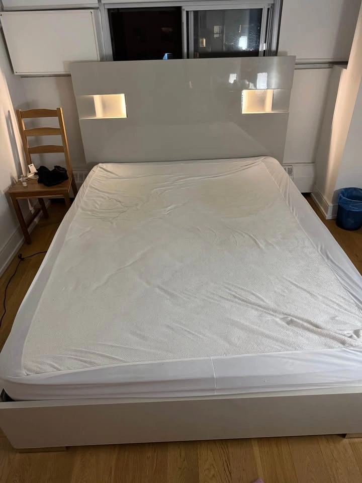 Modern White Queen Platform Bed Frame + Mattress Set - photo 2