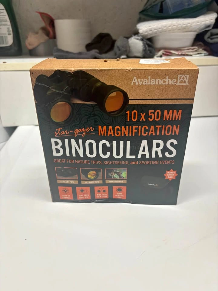 BNIB Avalanche 10x50 Binoculars w/ Compass & Carry Bag