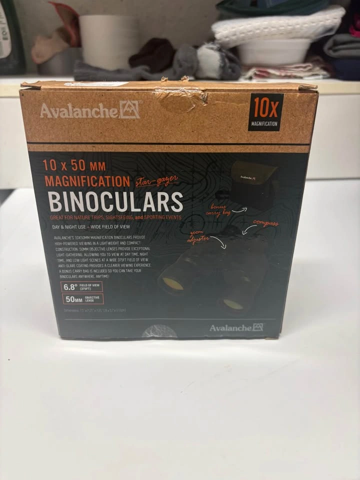 BNIB Avalanche 10x50 Binoculars w/ Compass & Carry Bag - photo 3