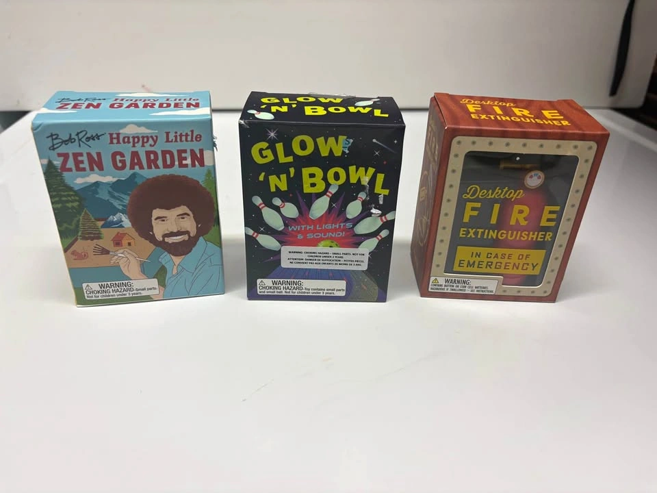 BNIB 3-Piece Mini Gift Bundle – Bob Ross Zen Garden, Glow Bowlin