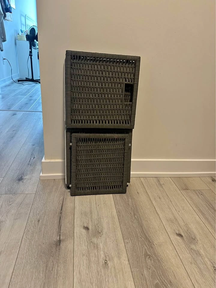 Gray storage basket