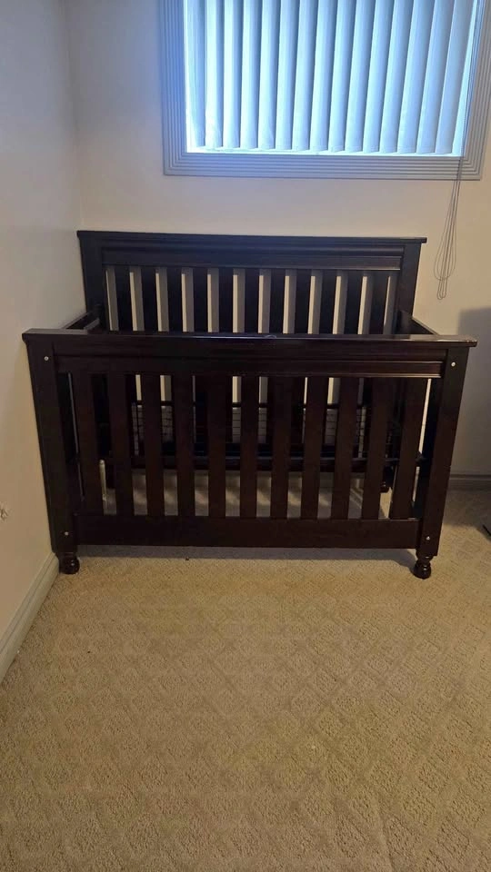 Wooden baby crib