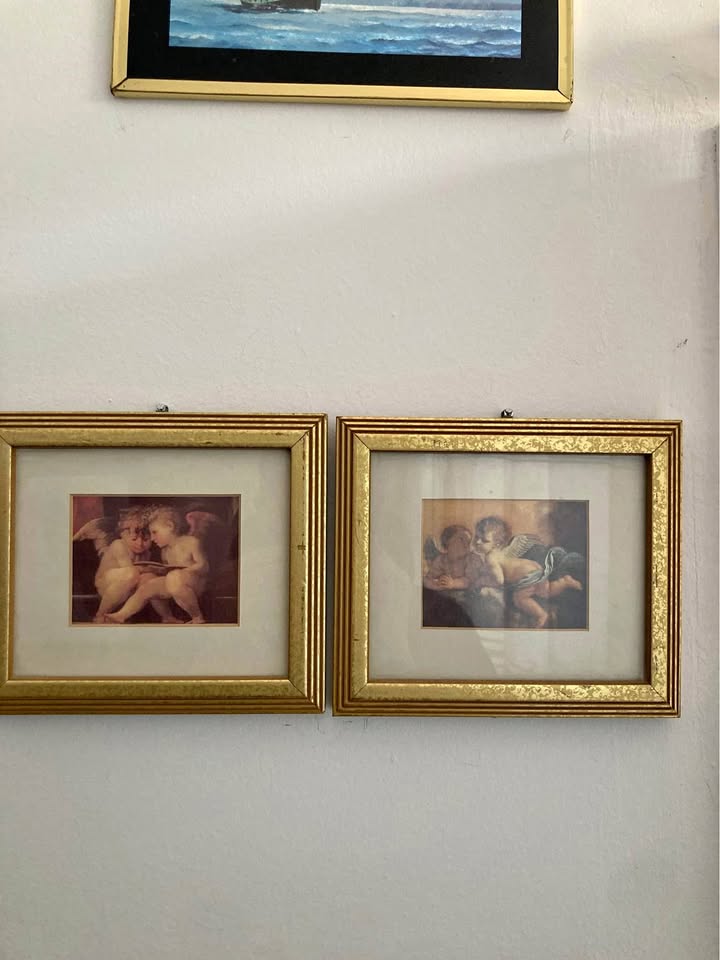 2 Small Framed cherub/angel imagery