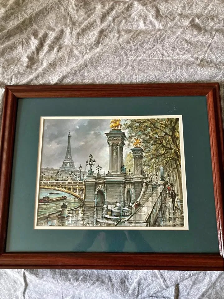 Framed Parisian river seine scene thumbnail