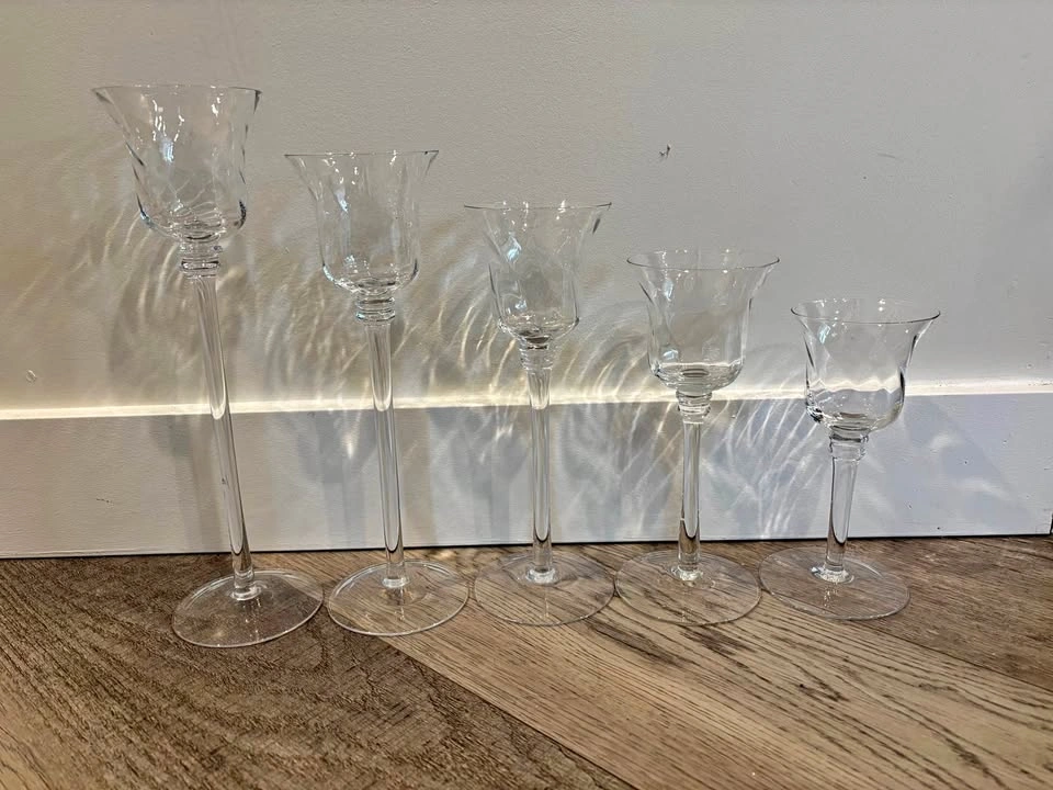 Glass votive holder set