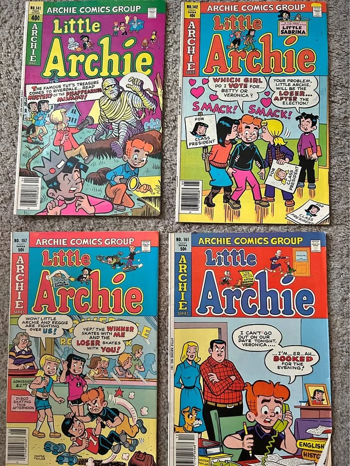 Vintage Lot of 4 Little Archie Comic Books (Fawcett Publications