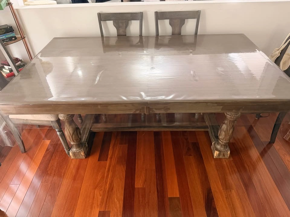 Dining Table with Chairs and Table Cloth
