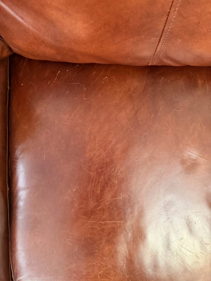 Brown Leather Sofa - photo 3