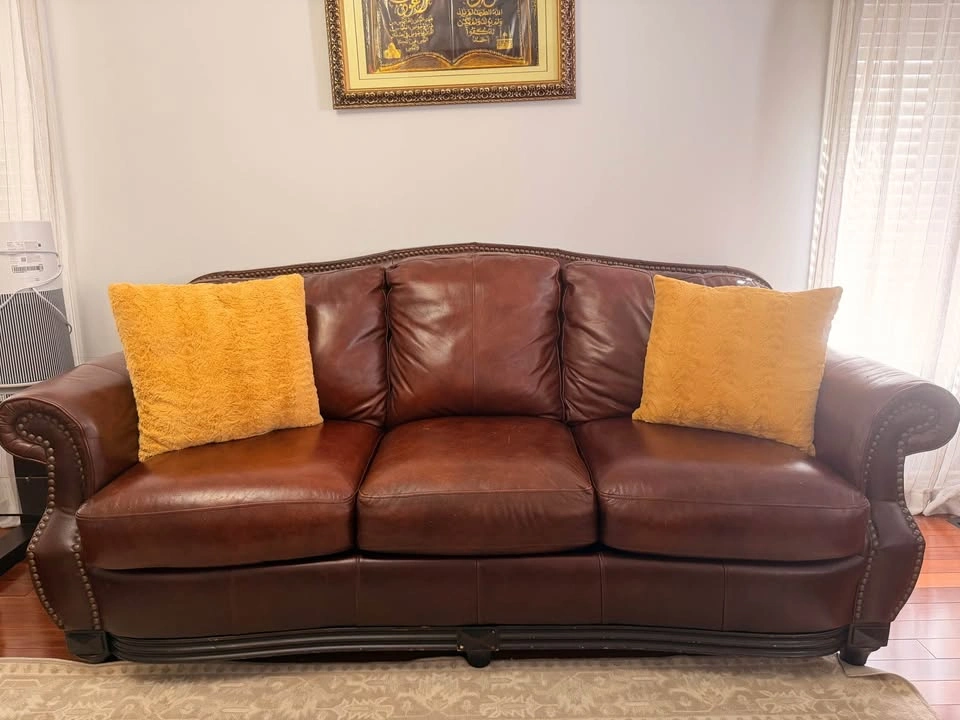 Brown Leather Sofa - photo 4