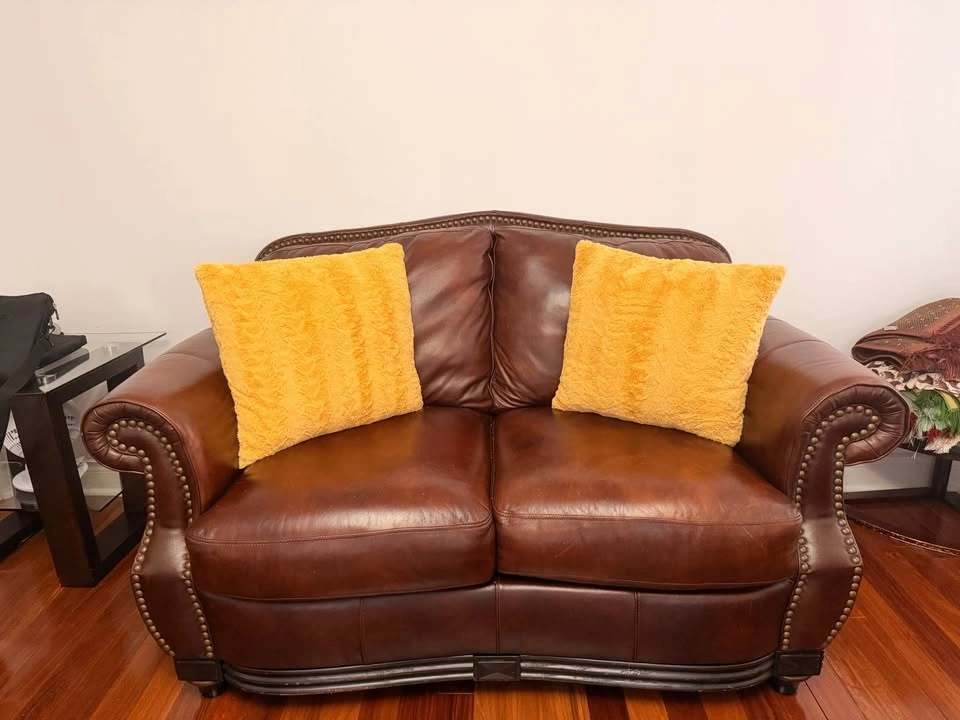 Brown Leather Sofa - photo 5