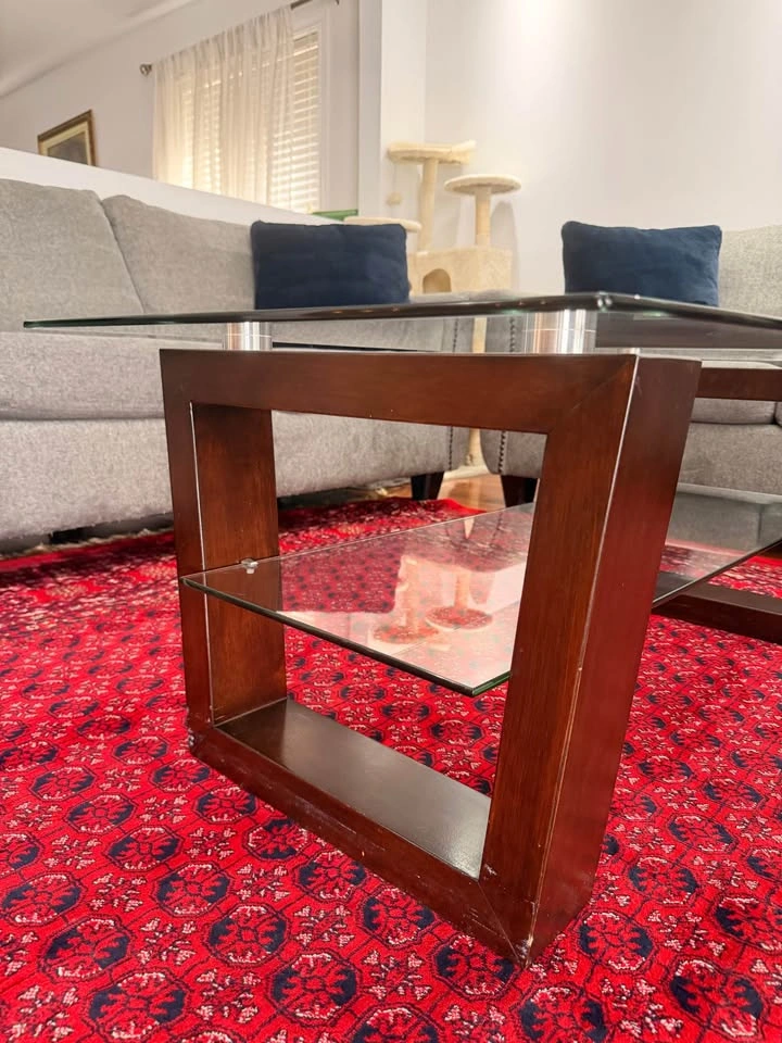 Glass Top Coffee Table and End Table Set - photo 3