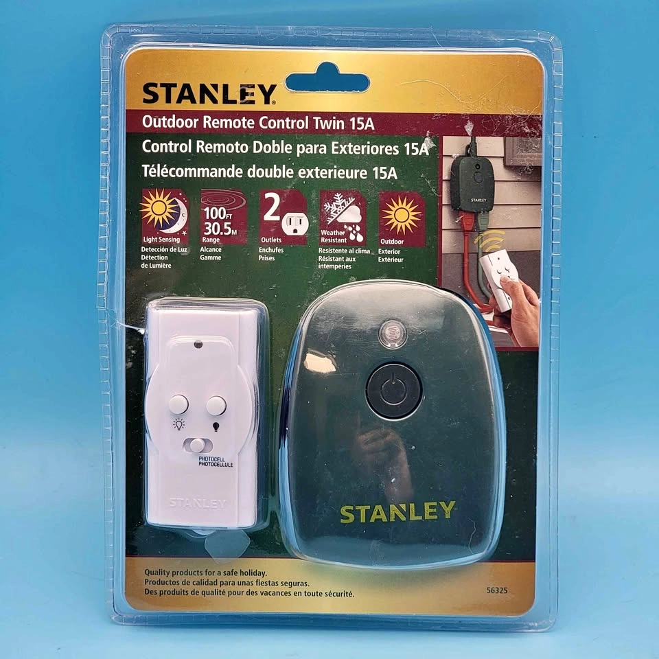 Stanley Outdoor Remote Control Twin Plugs 15A