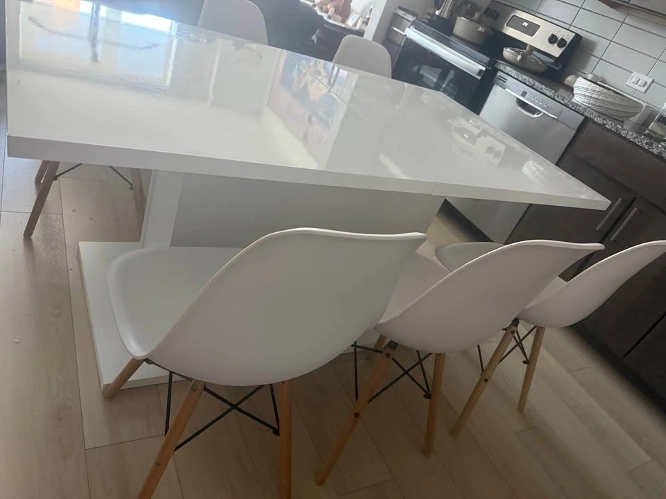 Set of 6 white dining chairs - photo 2