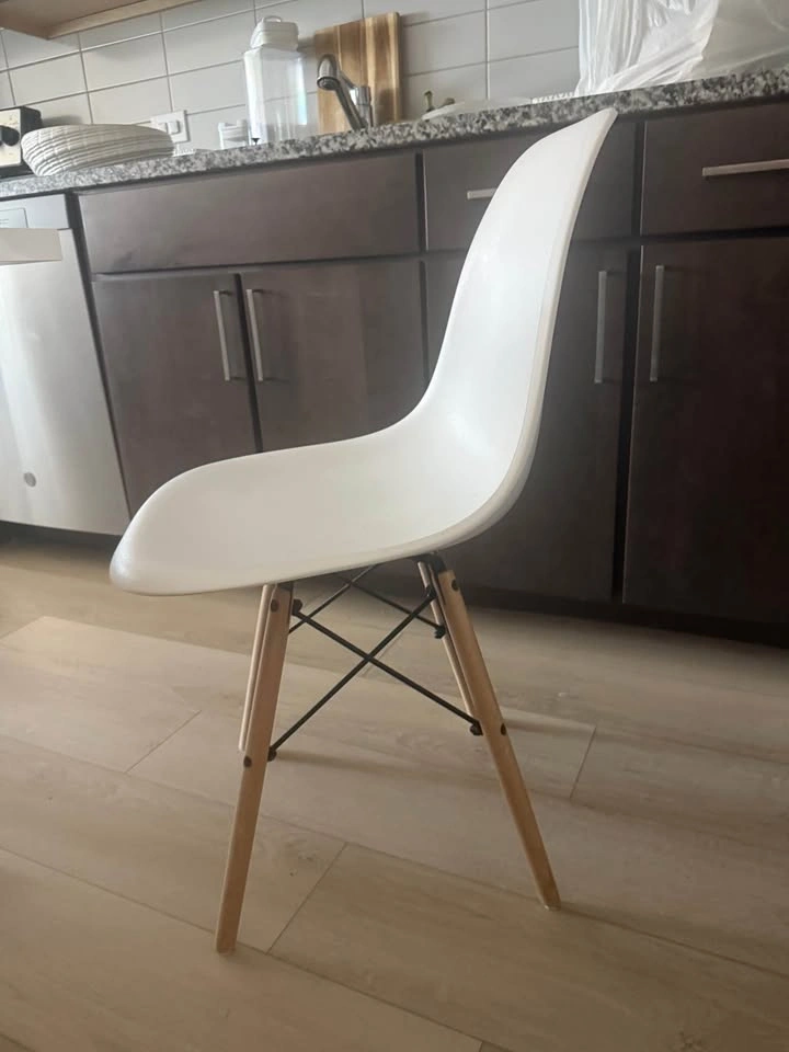 Set of 6 white dining chairs - photo 3
