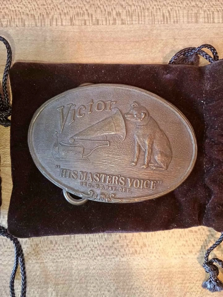 Vintage RCA Belt Buckle Signed Tiffany & Co Nipper