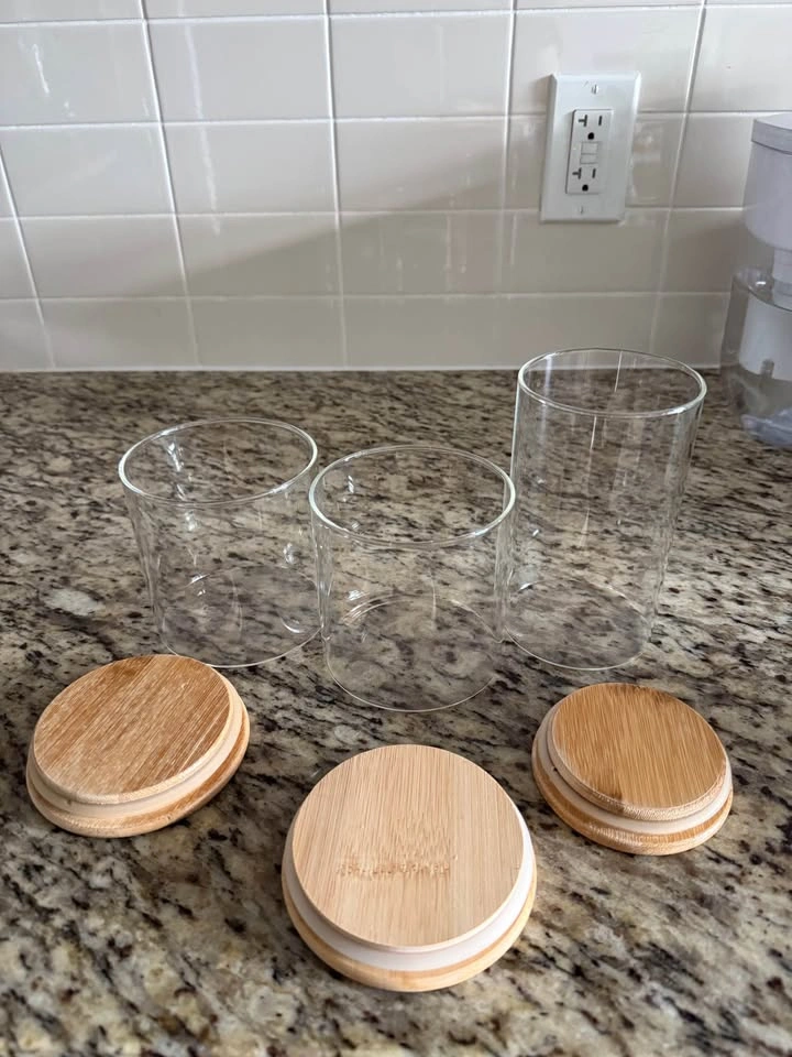 Set of 3 Glass Jars with Bamboo Lids - photo 2