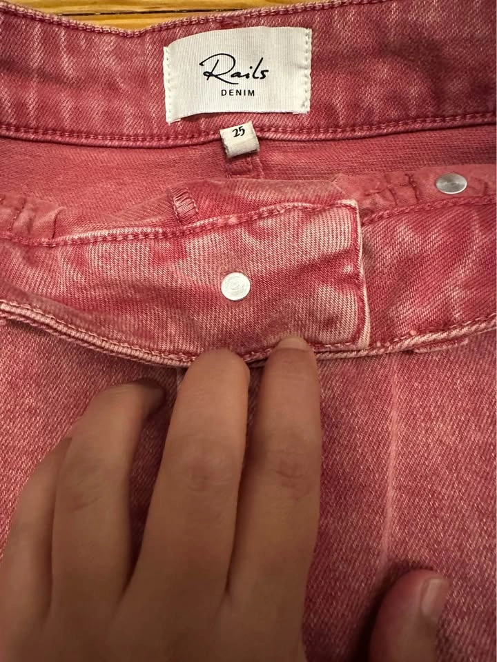 Rails Acid Wash Vintage Red Mini Denim Skirt Size 25/XS - photo 3