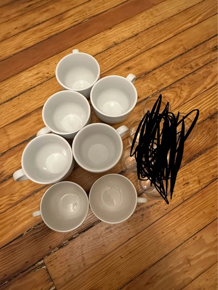 Drinkware Starter Kit! Set of 7 White Ceramic Cups - photo 3