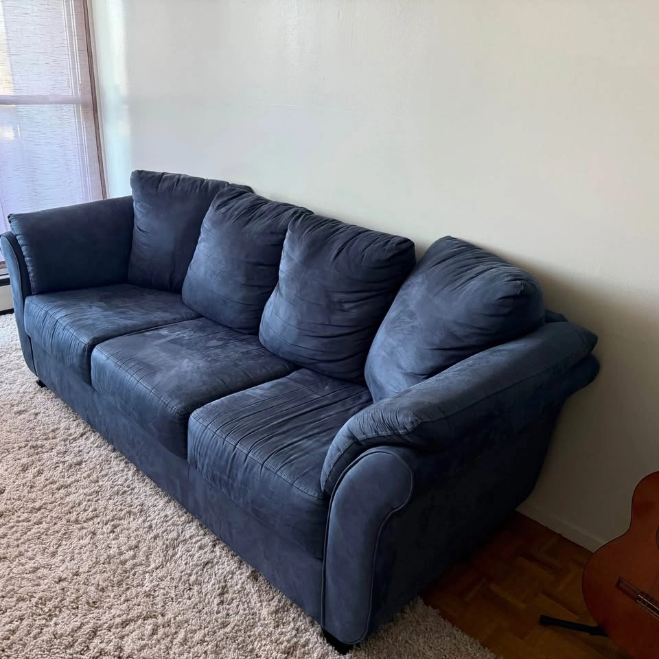 Navy Blue Collier Leon’s 3-Seat Sofa - photo 2