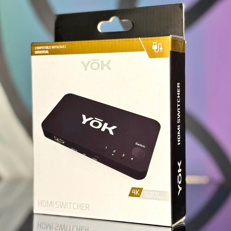 📺 YOK 4-Port HDMI Switcher 4K Ultra HD w/ Remote – Brand New