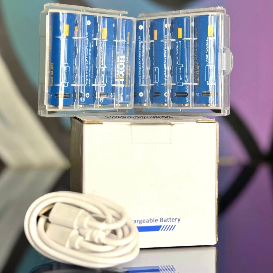 8-Pack USB-C Rechargeable AA Lithium Batteries w/ Cable - New