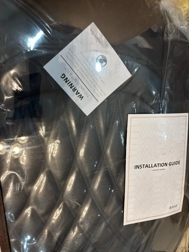 Black Faux Nappa Leather Car Seat Covers - Universal image indicator(6)