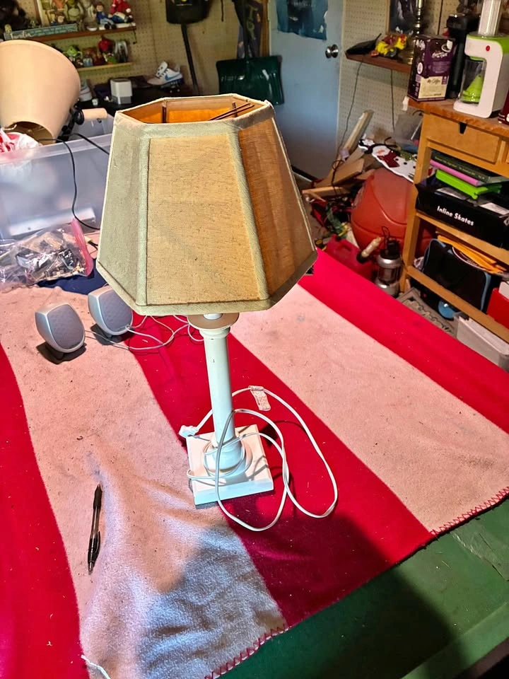 Vintage white table lamp
