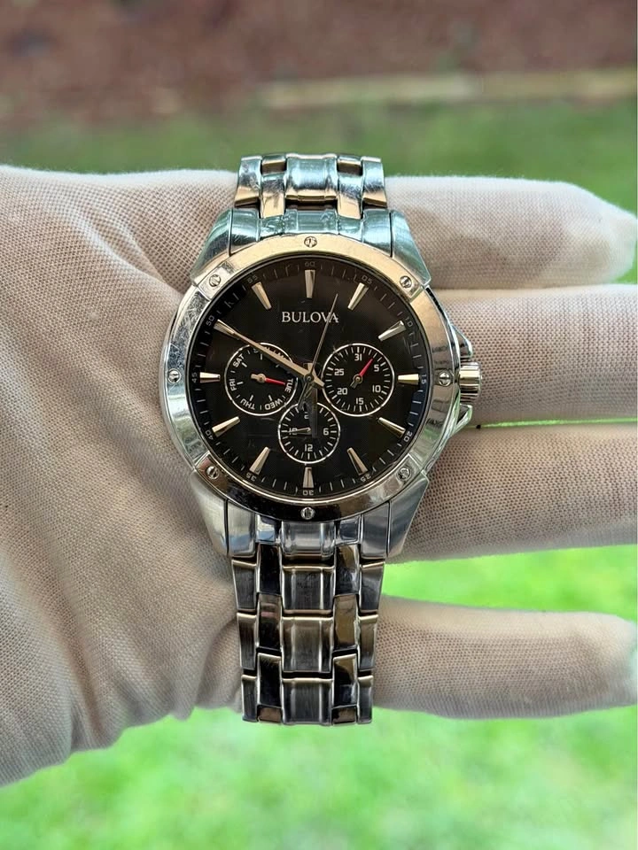 Bulova Men’s Chronograph – Black Dial & Stainless Steel