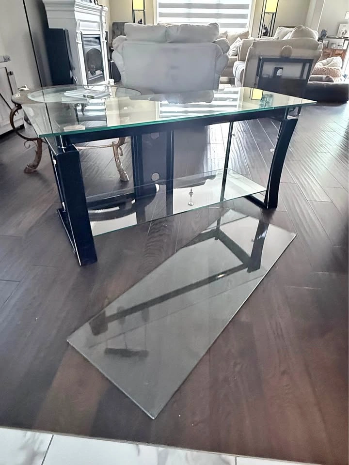Metal & Tempered Glass TV Stand