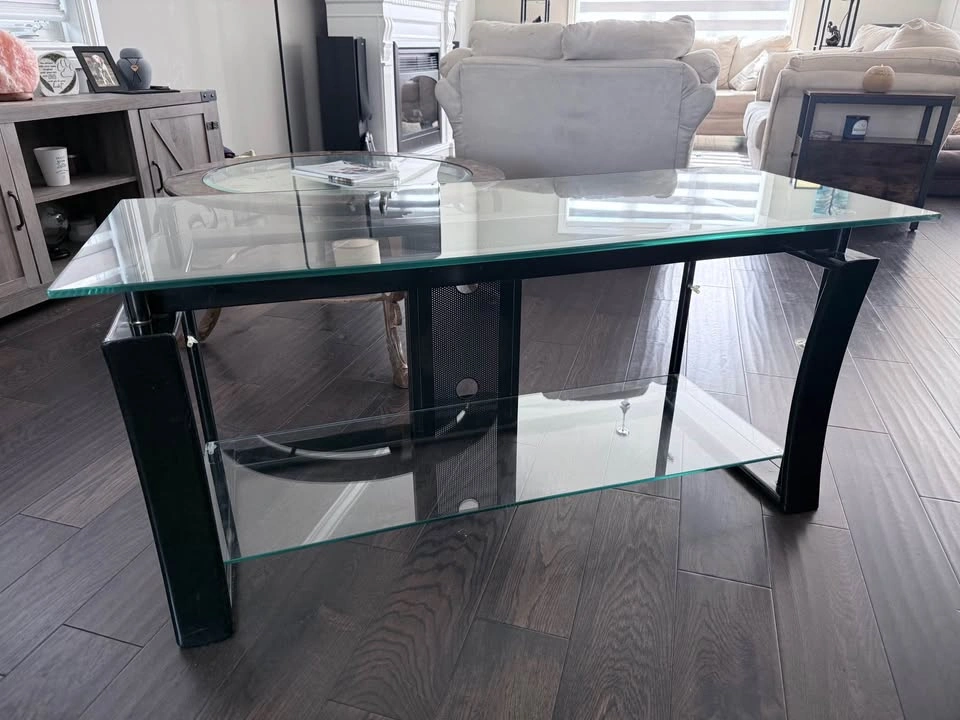 Metal & Tempered Glass TV Stand - photo 4