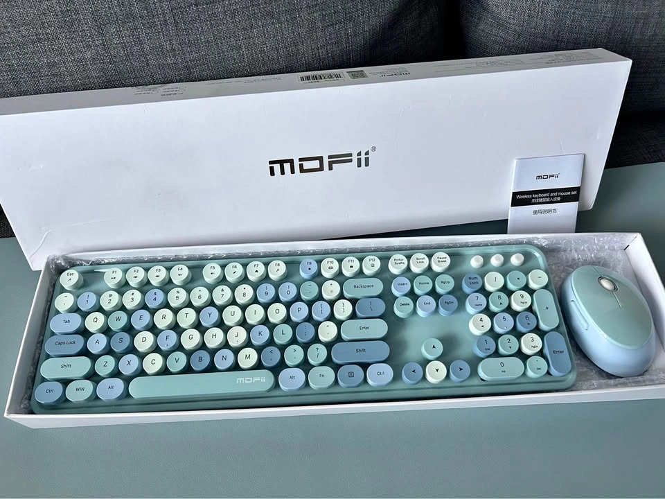 Mofii - Blue Wireless Keyboard & Mouse Set