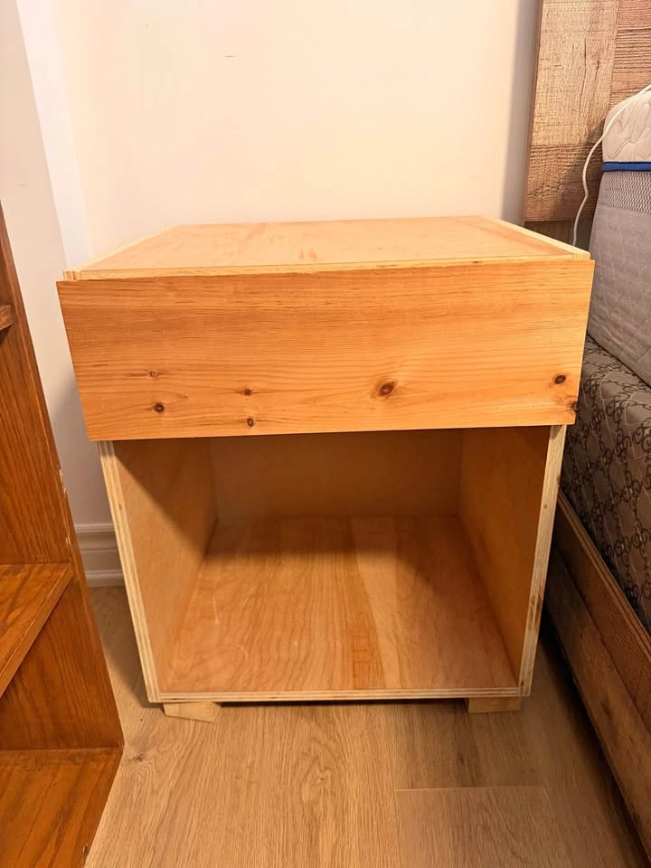 Handmade Wooden Nightstand with Drawer