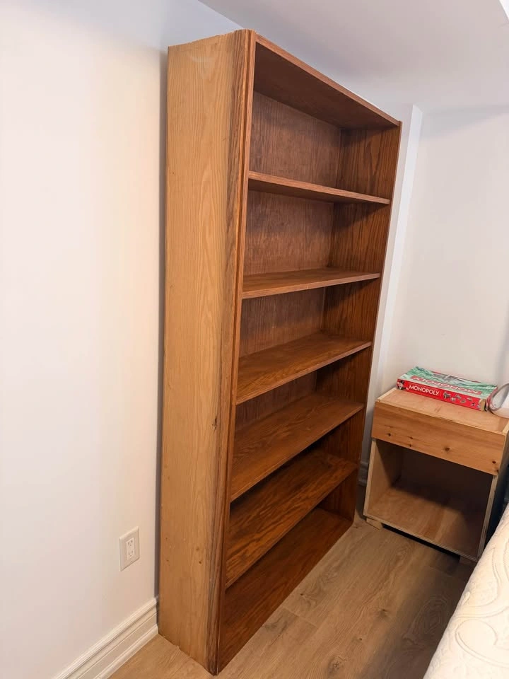 Tall 6-Shelf Wood Bookcase - photo 2