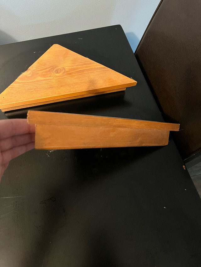 Wooden corner shelves