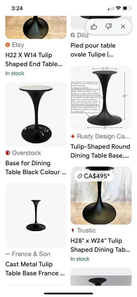 Tulip Shaped Metal Base(s) for Dining Table Top - photo 4