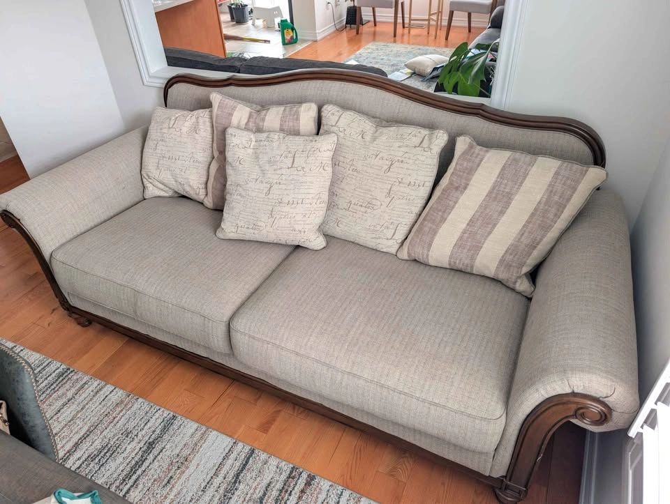 Ashley Wooden Sofa with removable cushions and washable covers - photo 2