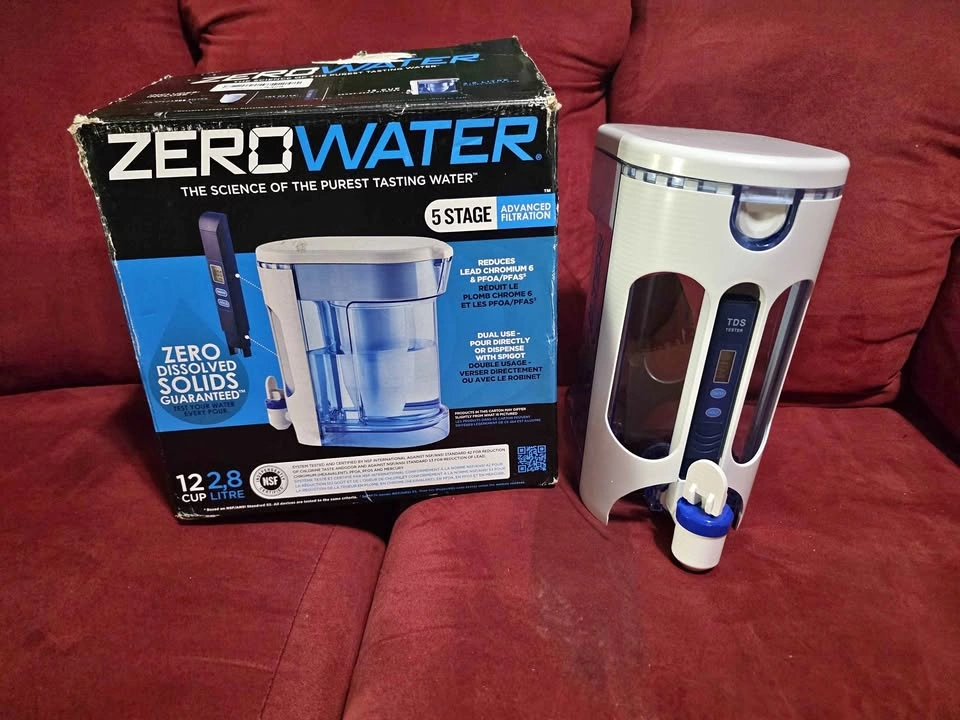 ZeroWater 12 Cup Water Dispenser/Pitcher (5-Stage) + TDS Meter