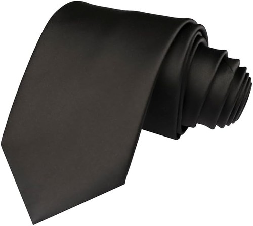 ARMANDINI Men's Black Tie - Solid Color Micro Pattern 3.15" - photo 4