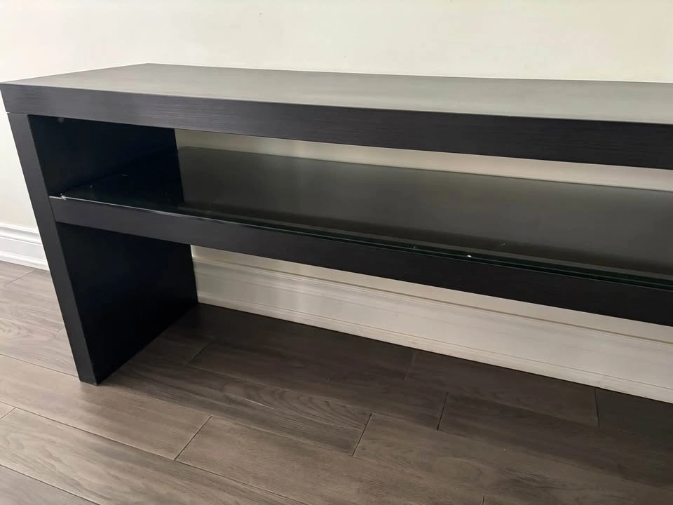 Black Brown Long Side Table 55" L x 15.25” W x 25.5” H - photo 3