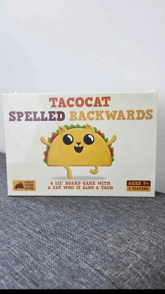 Exploding Kittens Tacocat Spelled Backwards Board Game