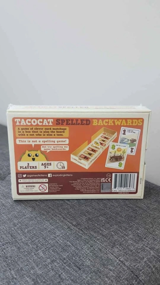 Exploding Kittens Tacocat Spelled Backwards Board Game - photo 2