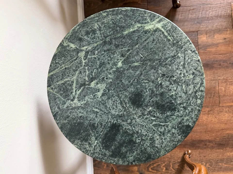 Round Marble Top Accent Side Table - photo 3