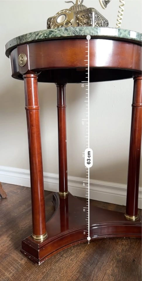 Round Marble Top Accent Side Table - photo 5