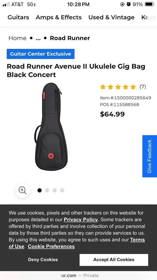 Fender Zuma Ukulele w/ Roadrunner Gig Bag & Strings image indicator(8)