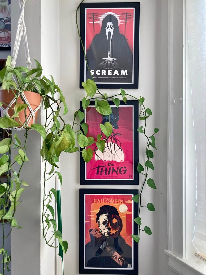 3 Framed Horror film prints by Matt peppler Jeff/portage pk