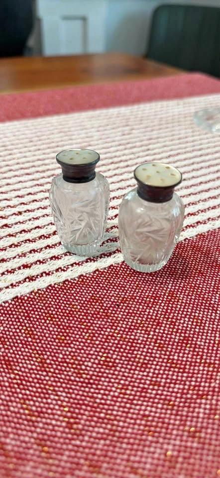 Vintage Cut Glass Salt and Pepper Shakers