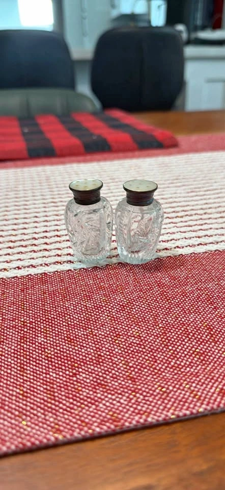 Vintage Cut Glass Salt and Pepper Shakers