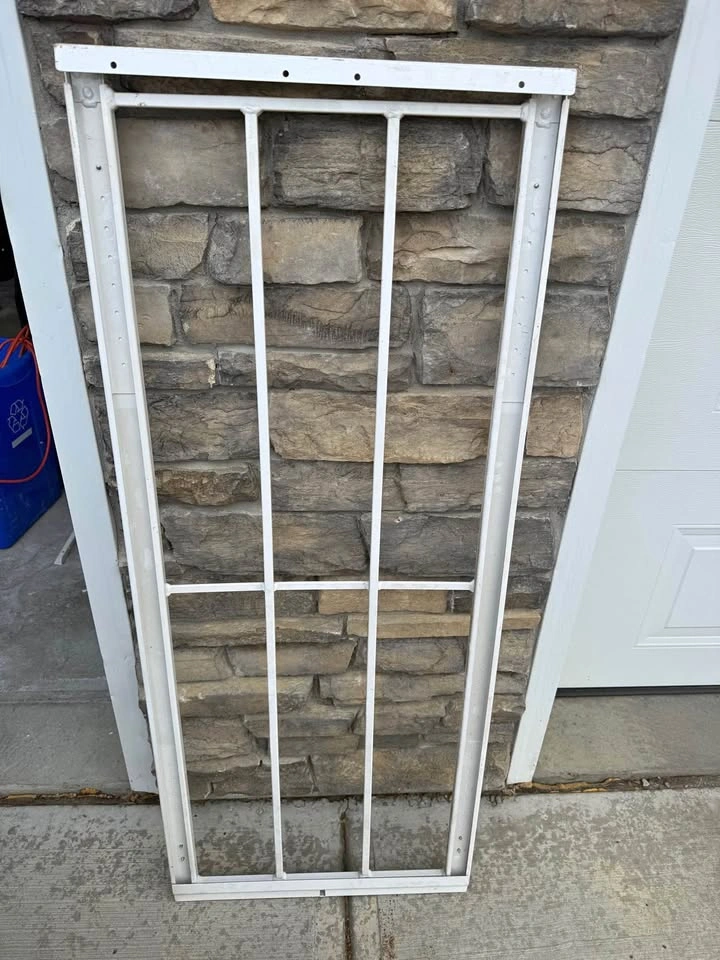 3- White Metal Window Security Bar